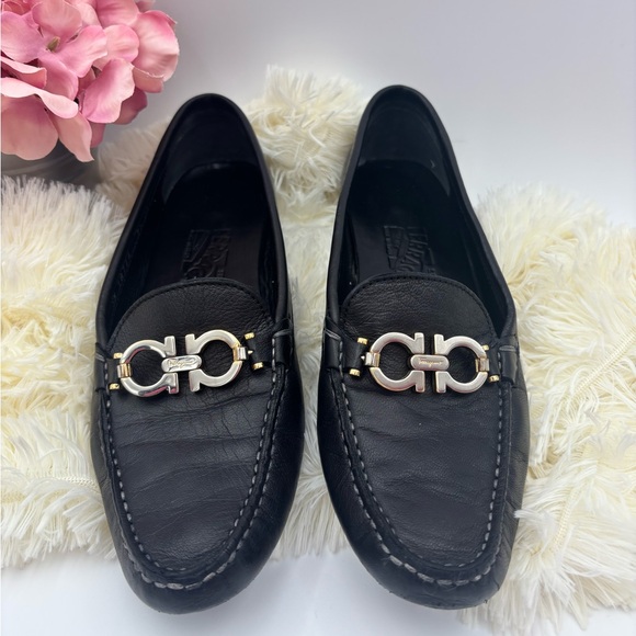 Salvatore Ferragamo Black Leather Casual Loafers ✨ - Picture 1 of 11